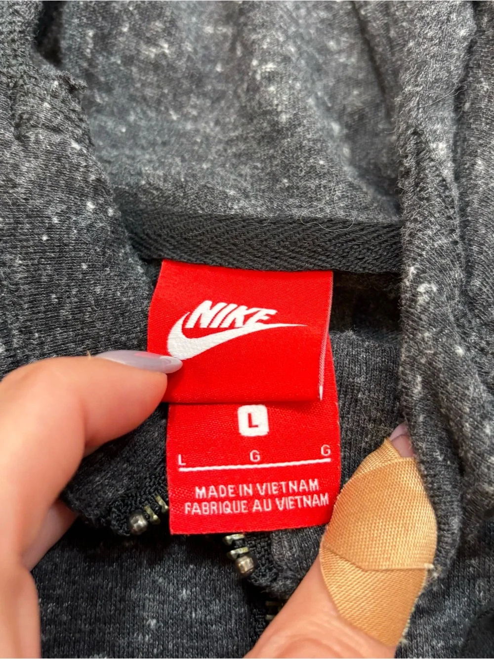 Ladies Nike Heather Black Ohio State Full Zip Lightweight‎ Hoodie Size Large